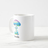 Monogrammen kleurrijke paddenstoel Jouw naam toevo Koffiemok (Voorkant links)
