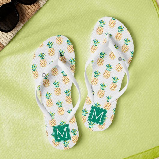 Monogrammen kool anananas teenslippers