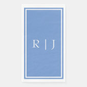 Monogrammen Korenbloem Blauw Kleurrijke Classy Bru Servet (Voorkant)