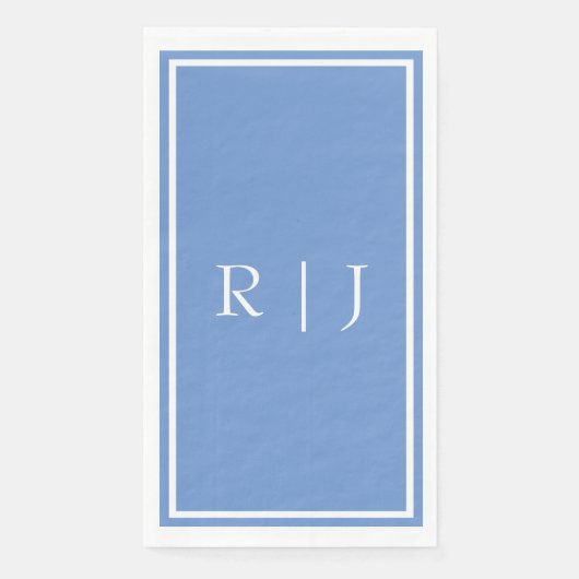 Monogrammen Korenbloem Blauw Kleurrijke Classy Bru Servet (Voorkant)