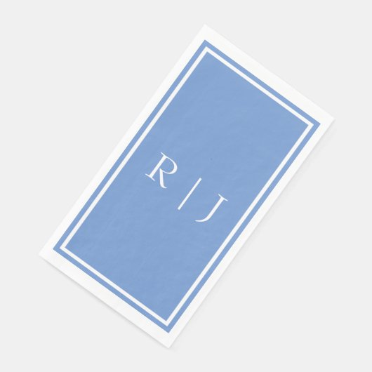 Monogrammen Korenbloem Blauw Kleurrijke Classy Bru Servet (Hoek)