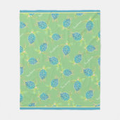 Monogrammen Kustroodblauw Zee Blauw geel Groen Fleece Deken (Voorkant)