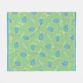 Monogrammen Kustroodblauw Zee Blauw geel Groen Fleece Deken (Voorkant (Horizontaal))