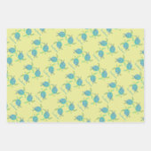 Monogrammen Kustroodblauw Zee Blauw geel Groen Inpakpapier Vel (Voorkant 2)