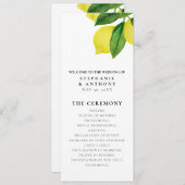 Monogrammen Lemon Branch Greenery De perfecte matc Programmakaart (Voorkant / Achterkant)