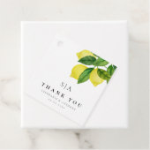 Monogrammen Lemon Citrus Branch Greenery Wedding Bedankjes Labels (In situ)
