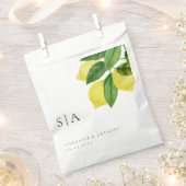 Monogrammen Lemon Citrus Branch Greenery Wedding Bedankzakje (Geknipt)