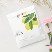 Monogrammen Lemon Citrus Branch Greenery Wedding Bedankzakje (Gezegeld)