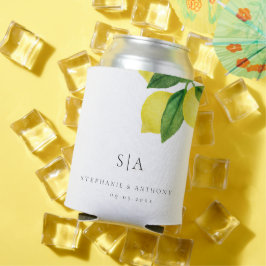 Monogrammen Lemon Citrus Branch Greenery Wedding Blikjeskoeler