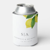 Monogrammen Lemon Citrus Branch Greenery Wedding Blikjeskoeler (Blikje Voorkant)