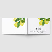 Monogrammen Lemon Citrus Branch Greenery Wedding Gastenboek (Volledig)