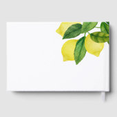 Monogrammen Lemon Citrus Branch Greenery Wedding Gastenboek (Achterkant)