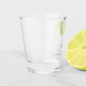 Monogrammen Lemon Citrus Branch Greenery Wedding Shot Glas (Links)