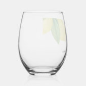 Monogrammen Lemon Citrus Branch Greenery Wedding Wijnglas Zonder Voet (Rechts)