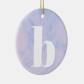 Monogrammen Letter pastel Lavender Pink Kerstmis Keramisch Ornament (Rechts)