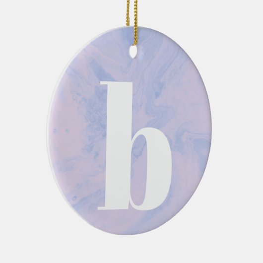 Monogrammen Letter pastel Lavender Pink Kerstmis Keramisch Ornament (Rechts)