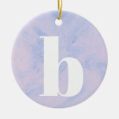 Monogrammen Letter pastel Lavender Pink Kerstmis Keramisch Ornament (Voorkant)