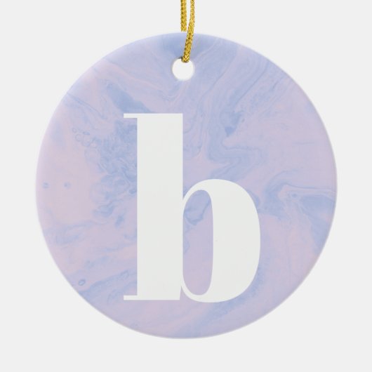 Monogrammen Letter pastel Lavender Pink Kerstmis Keramisch Ornament (Voorkant)