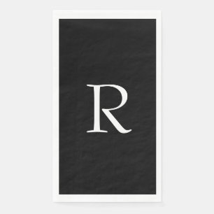 Monogrammen Letter Zwart Wit Huwelijk Vrijgezellen Servet