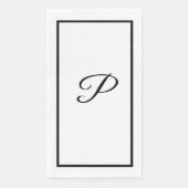 Monogrammen Letter Zwart Wit Vrijgezellenfeest bru Servet (Voorkant)