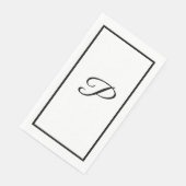 Monogrammen Letter Zwart Wit Vrijgezellenfeest bru Servet (Hoek)