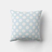 Monogrammen Light Blue and White Polka Dot Pillow Kussen (Achterkant)