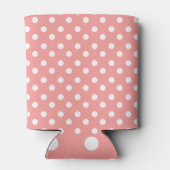 Monogrammen Light Coral Polka Dots Pattern Blikjeskoeler (Achterkant)