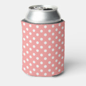Monogrammen Light Coral Polka Dots Pattern Blikjeskoeler (Blikje Achterkant)