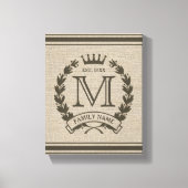 Monogrammen Logo Burlap Kijk Canvas afdrukken (Voorkant)