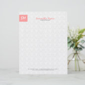 Monogrammen matig lichtroze en wit custom briefhoofd (Staand voorkant)