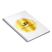 Monogrammen Metallic Gold Kijk Elegant Sjabloon Notitieboek (Rechterzijde)