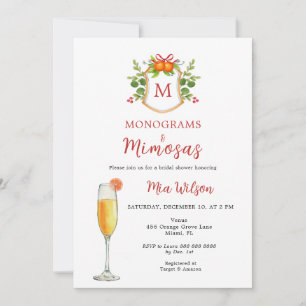 Monogrammen & Mimosas Kerst Vrijgezellenfeest Kaart