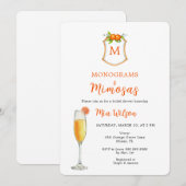 Monogrammen & Mimosas Vrijgezellenfeest Kaart (Voorkant / Achterkant)