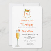 Monogrammen & Mimosas Vrijgezellenfeest Kaart (Voorkant)