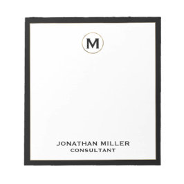 Monogrammen minimalistisch Notitieblok voor zwart