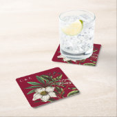 Monogrammen Modern Burgundy Red Roos Kartonnen Onderzetters (Insitu)