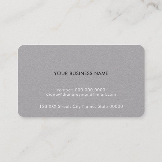 monogrammen, modern, elegant grijs pro premie visitekaartje (Achterkant)