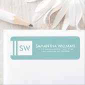 Monogrammen modern lichtblauw en wit 2 etiket (Insitu)