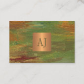 Monogrammen modern, uniek abstract patroon visitekaartje (Voorkant)