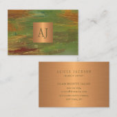 Monogrammen modern, uniek abstract patroon visitekaartje (Voorkant / Achterkant)