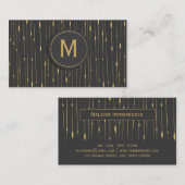 Monogrammen Moderne Abstracte goudlijnen - Kool Visitekaartje (Voorkant / Achterkant)