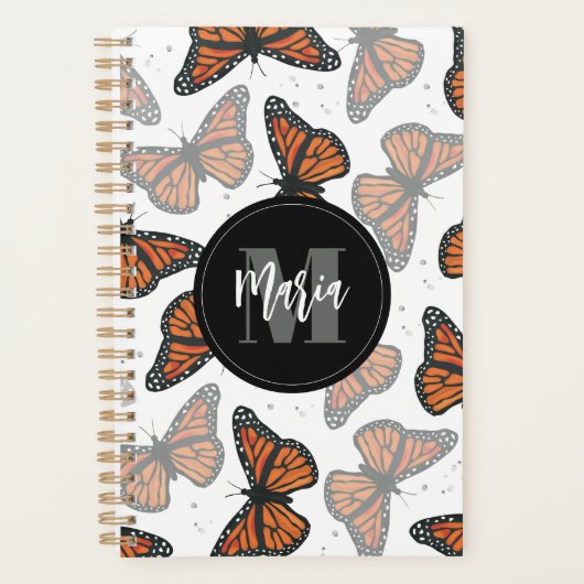 Monogrammen moderne, eenvoudige butterflies planner (Voorkant)