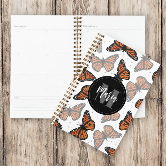 Monogrammen moderne, eenvoudige butterflies planner