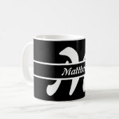 Monogrammen Mok Black White & Grey Gift Coffee Cup (Voorkant links)