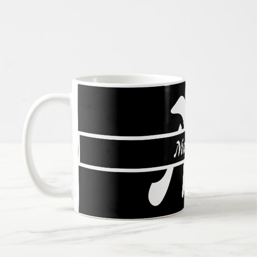 Monogrammen Mok Black White & Grey Gift Coffee Cup (Links)