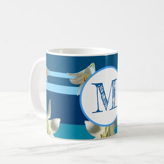Monogrammen Mok in blauw (Voorkant links)