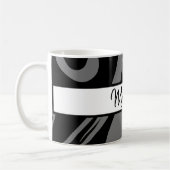 Monogrammen Mok Zebra grijs zwart & witte cadeau (Links)