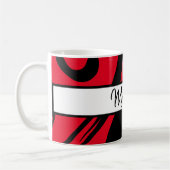 Monogrammen Mok Zebra Rood zwart & wit Gift (Links)