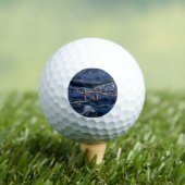 Monogrammen Naam Blauw Glitter Agate Marble Golfballen (Insitu Shirt)