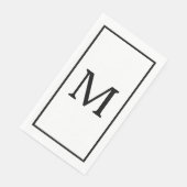 Monogrammen Naam Bruiloft Bruidsfeest Zwart Wit Servet (Hoek)